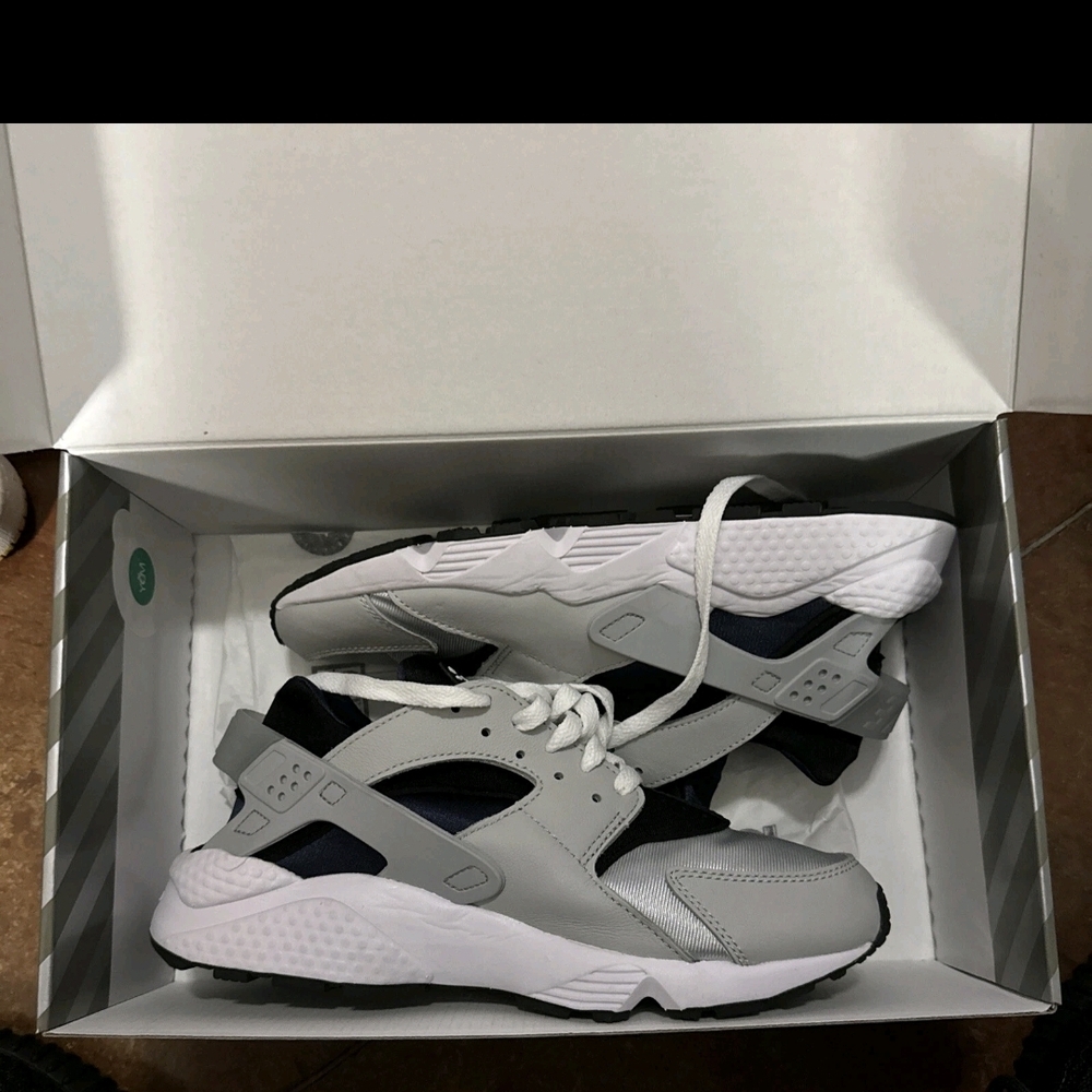Gray and White Athletic Sneakers
